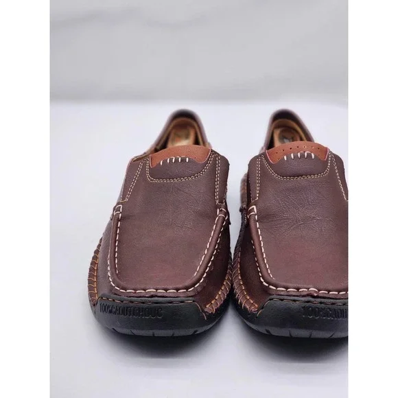 Caoutchouc Slip-On Loafer Shoes Mens Driving Moccasins Brown EU 45 - Picture 8 of 8